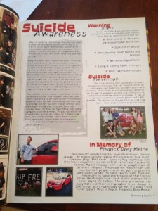 Yes, Drey graduated in 2012.   But the wonderful Thomas Worthington High School 2013 folks included this page in the yearbook .   Blessed!